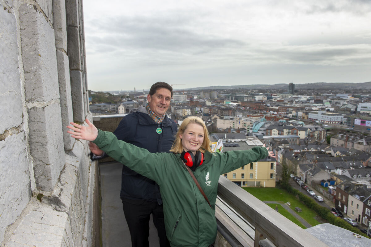 Lorna Bogue with Green Party leader Eamon Ryan. Bogue resigned over the handling of the sealing of mother and baby home records. Picture:  Dan Linehan
