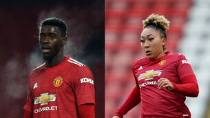 <p>Axel Tuanzebe and Lauren James (PA)</p>