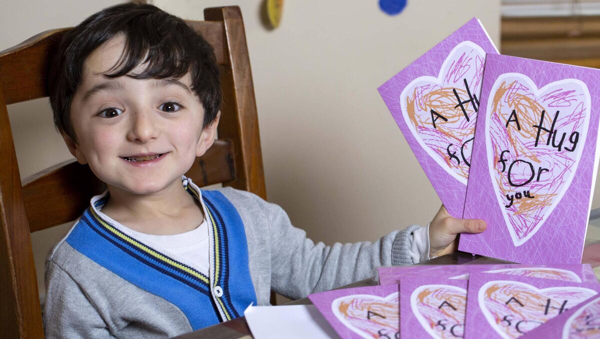 6-year-old Adam King, has teamed up with SuperValu and Centra to release his special 'Hug For You' cards, the proceeds of which will go to charity. Picture: Shaunagh O'Connell Photography