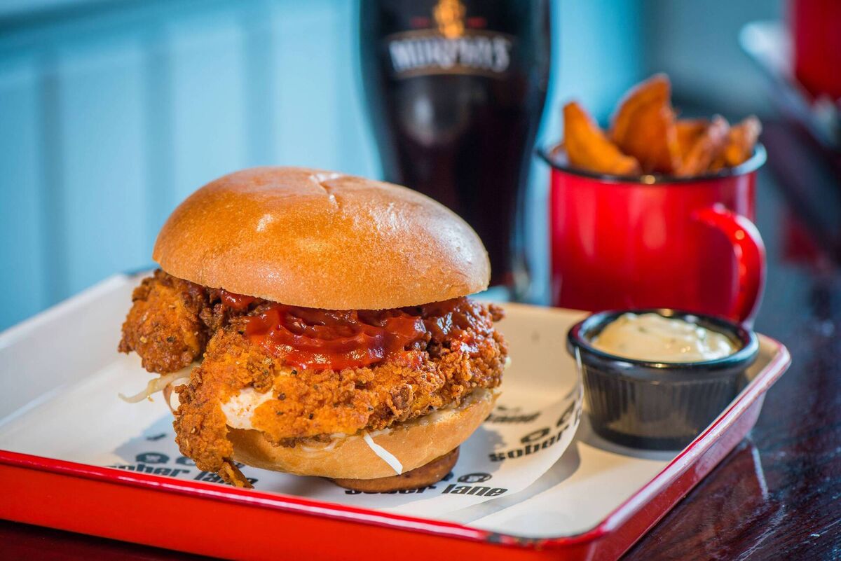 Buttermilk Chicken Fillet Burger at Sober Lane. Buttermilk Chicken Fillet Burger at Sober Lane.