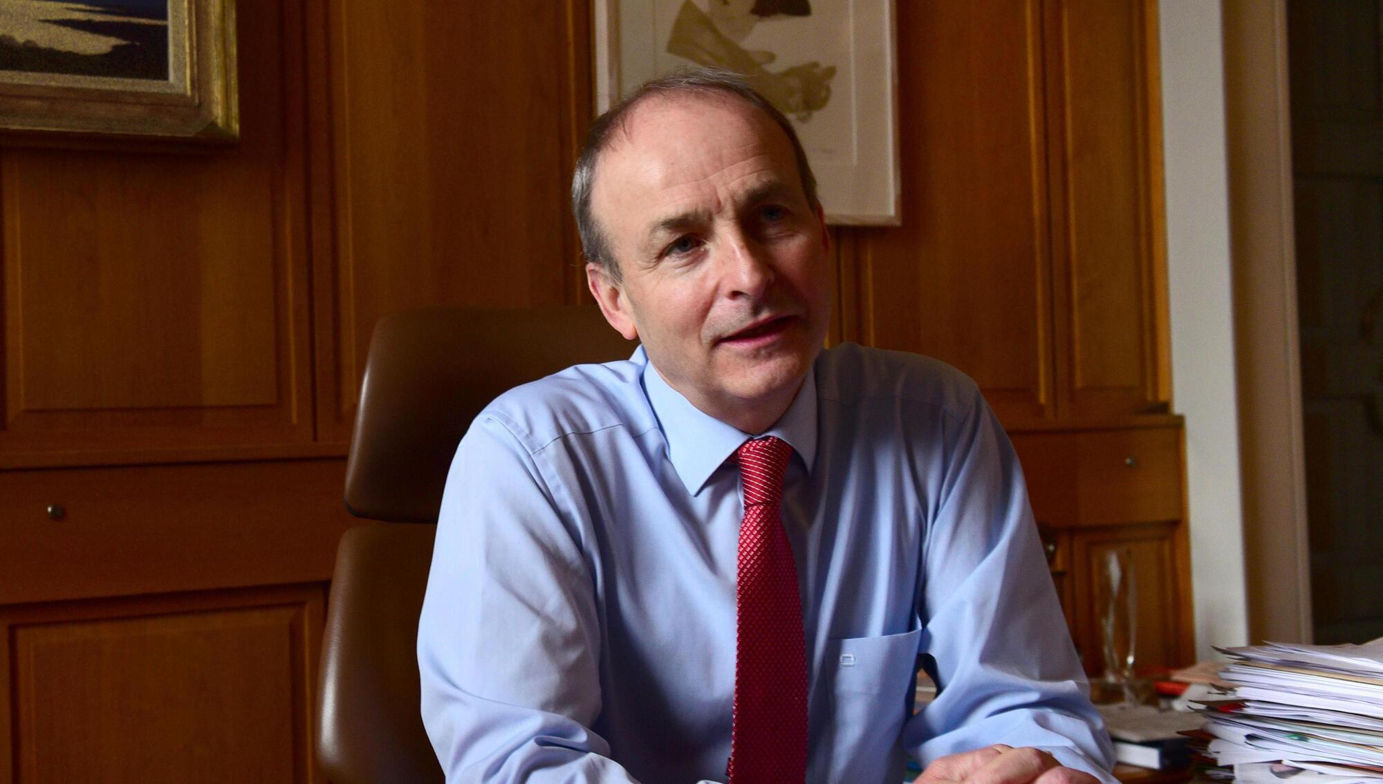 The Taoiseach Micheál Martin in his office at Government Buildings. Photograph Moya Nolan