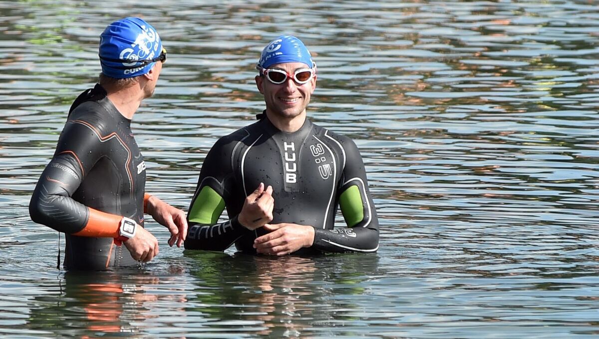Donnacha McCarthy from Drimoleague with his companion Martin Mizgajski taking part in the King of the Hill triathlon in Kinsale in 2019. Picture: Eddie O'Hare Donnacha McCarthy from Drimoleague with his companion Martin Mizgajski taking part in the King of the Hill triathlon in Kinsale in 2019. Picture: Eddie O'Hare