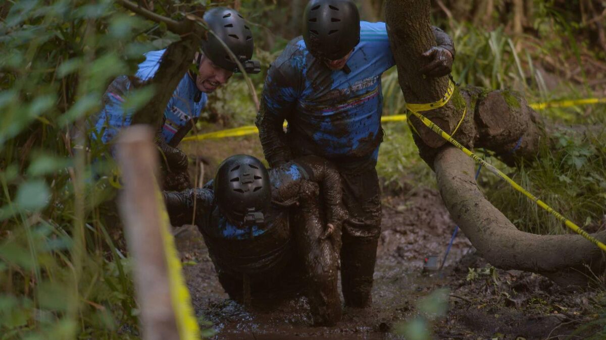 The swamp proved tough going for some on the semi-final Ireland's Fittest Family.