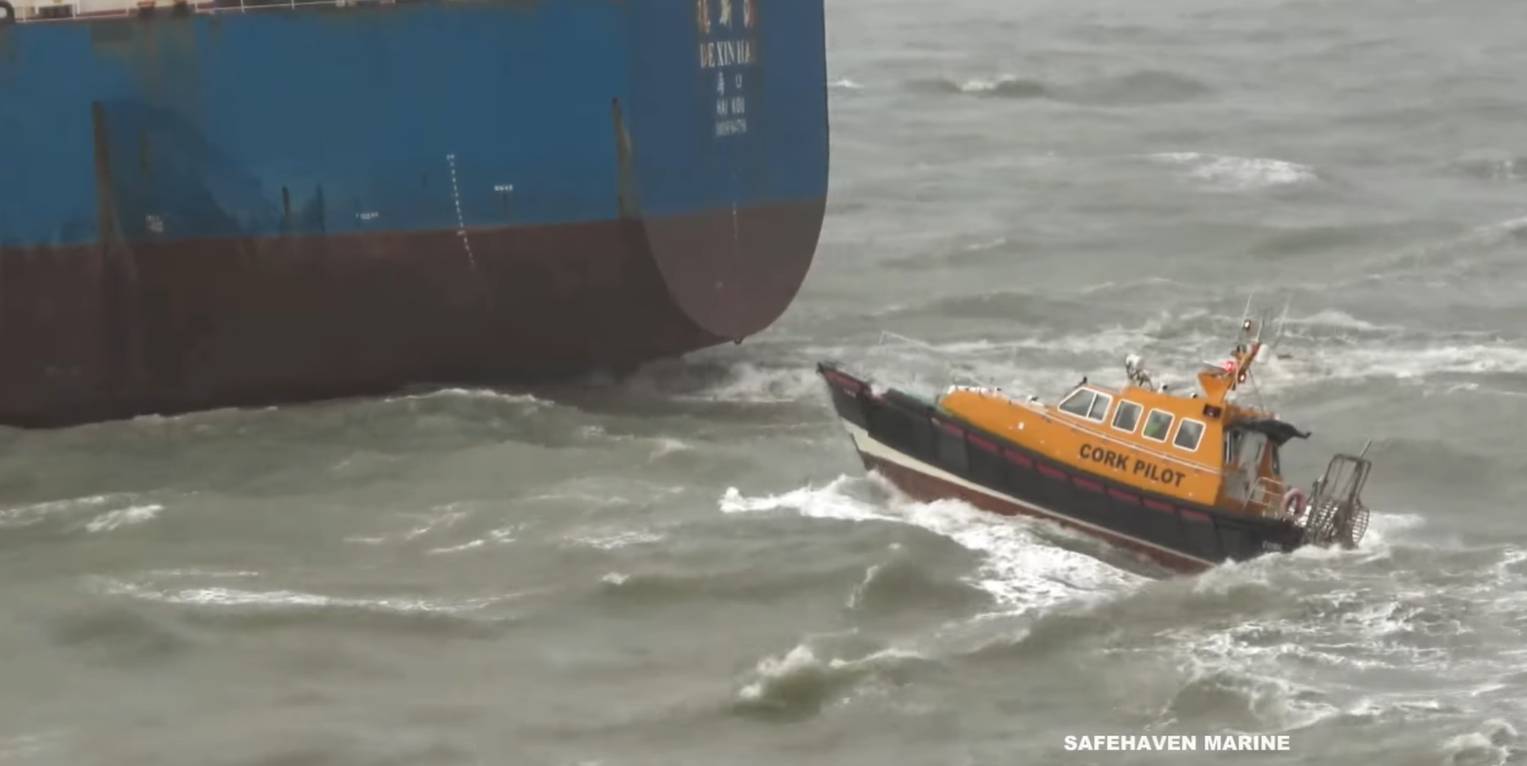 Watch: Port of Cork pilots navigate rough seas