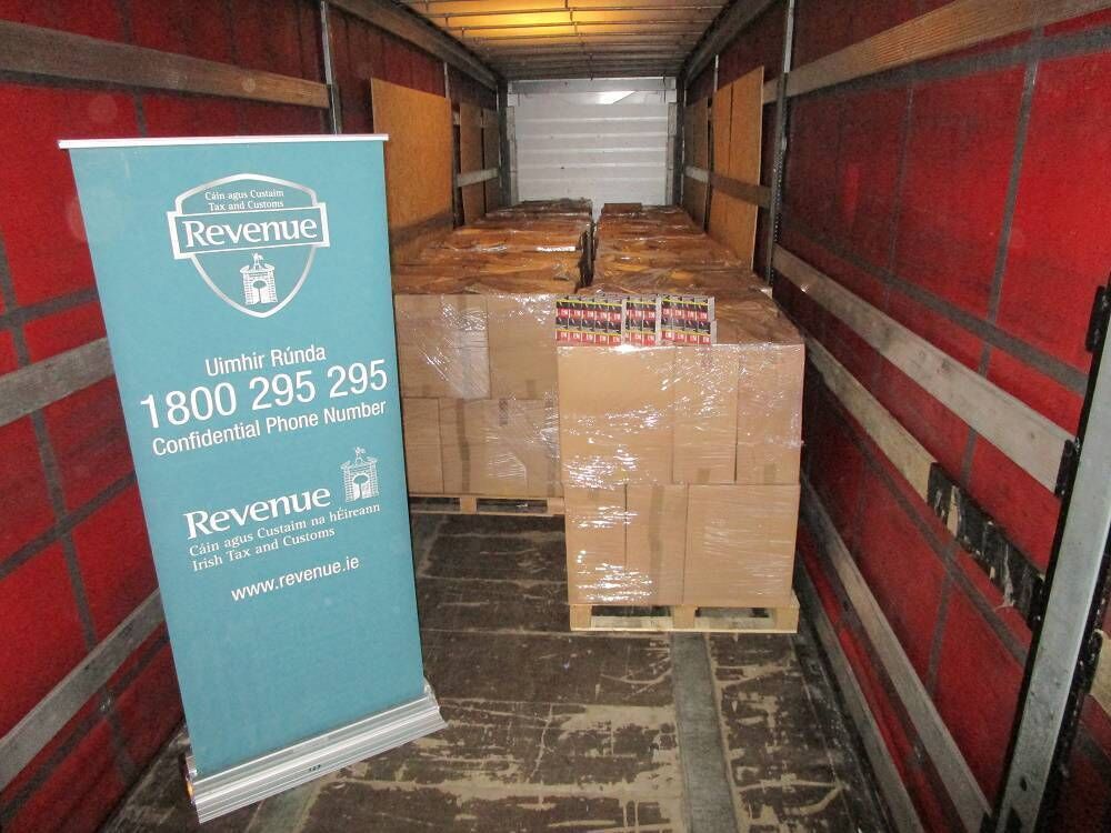 The cigarettes have a retail value of over €1.8m representing a potential loss to the Exchequer of more than €1.4m