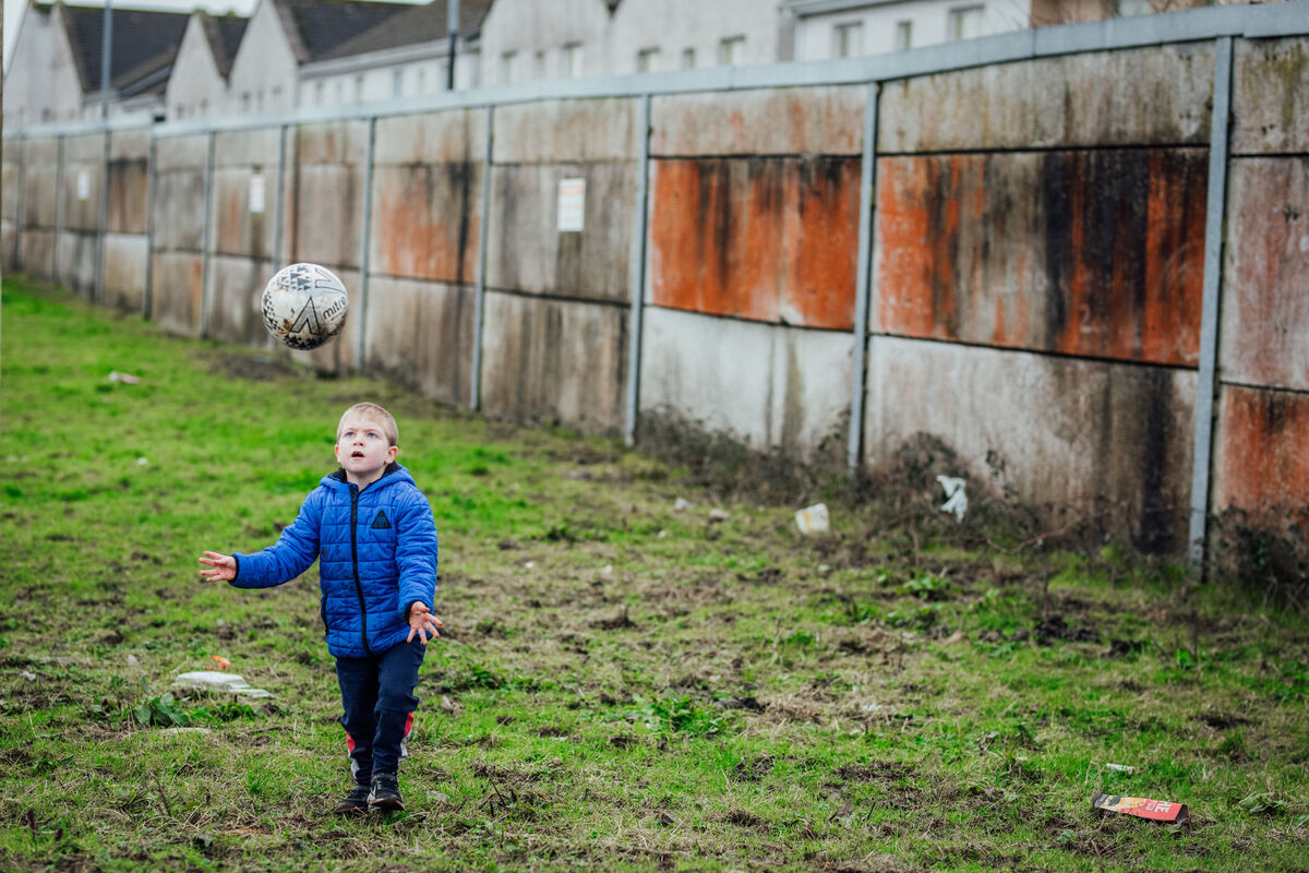 Kyle Daly, 6. Residents are concerned a child could be injured by the crumbling wall Picture: Brian Arthur Kyle Daly, 6. Residents are concerned a child could be injured by the crumbling wall Picture: Brian Arthur