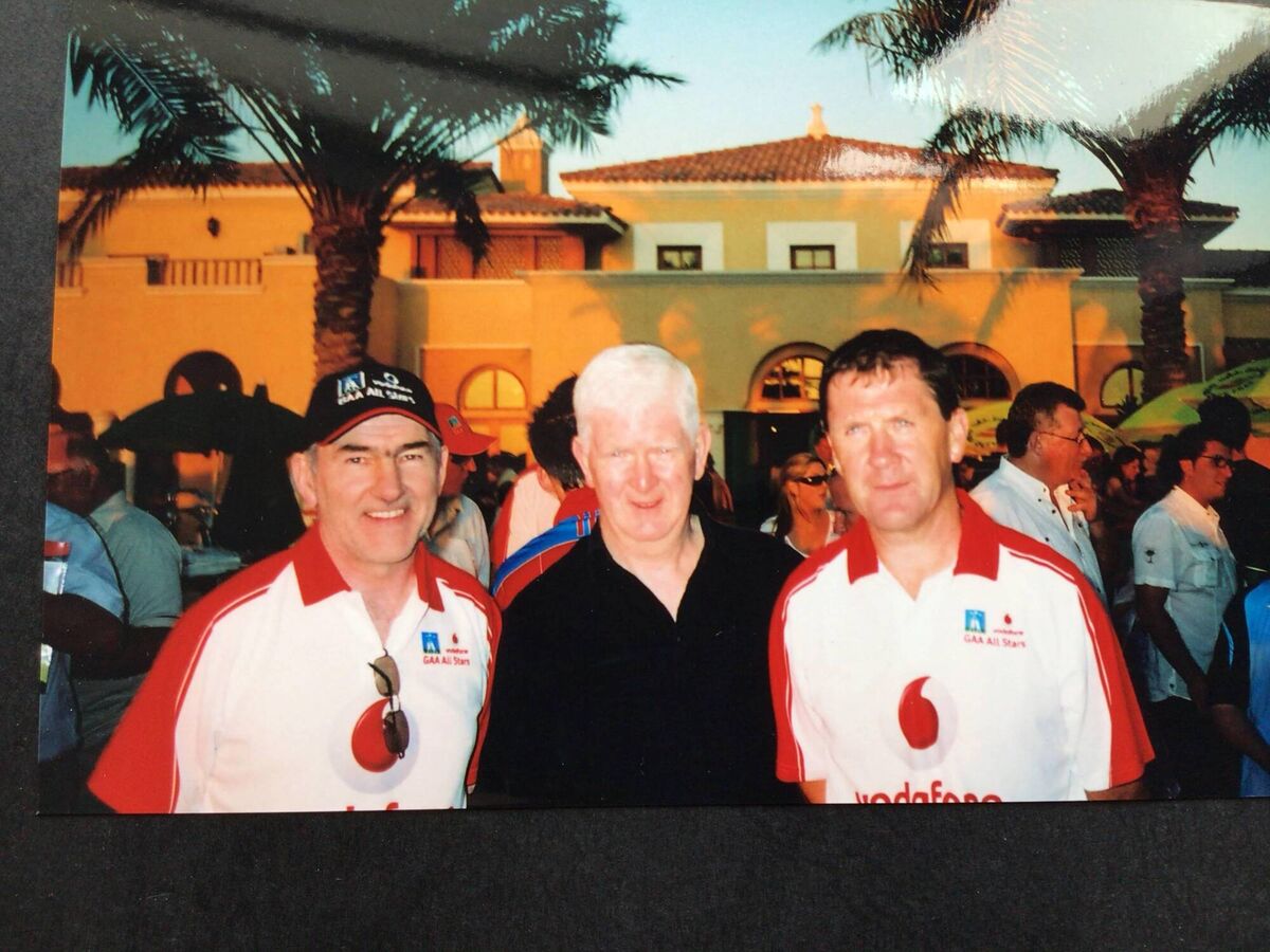 BACK IN THE DAY: Jim O’Sullivan with Mickey Harte and Jack O’Connor on an All Stars tour. The 990s saw All-Star tours to destinations like Dubai,