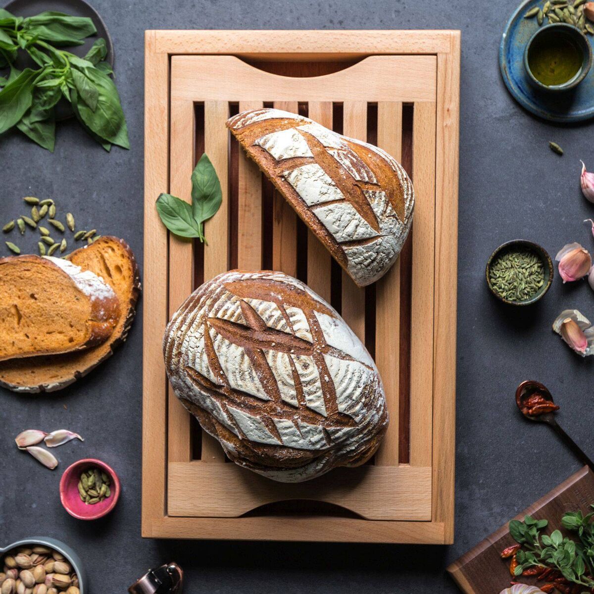 A crusty sourdough: Loaves were being made at home by amateur bakers in kitchens nationwide.