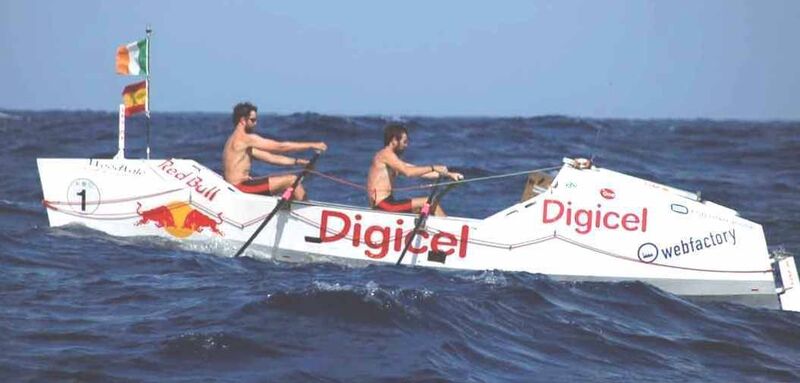 Gearóid Towey, and Ciarán Lewis, and their boat, the Digicel Atlantic Challenge Gearóid Towey, and Ciarán Lewis, and their boat, the Digicel Atlantic Challenge