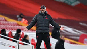 <p>Liverpool manager Jurgen Klopp still has many questions to answer (Laurence Griffiths/PA)</p>