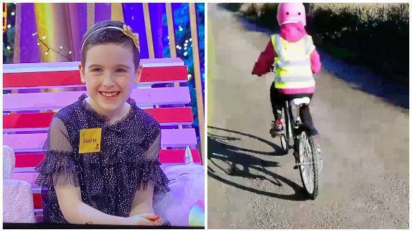 Late Late Toy Show star Saoírse learns to cycle her bike again