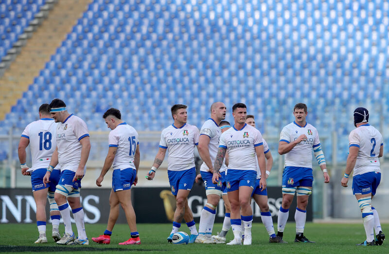Italian players dejected after defeat to France earlier this month. Picture: Giuseppe Fama Italian players dejected after defeat to France earlier this month. Picture: Giuseppe Fama