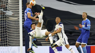 <p>Dele Alli scored a stunning overhead kick (Julian Finney/AP)</p>