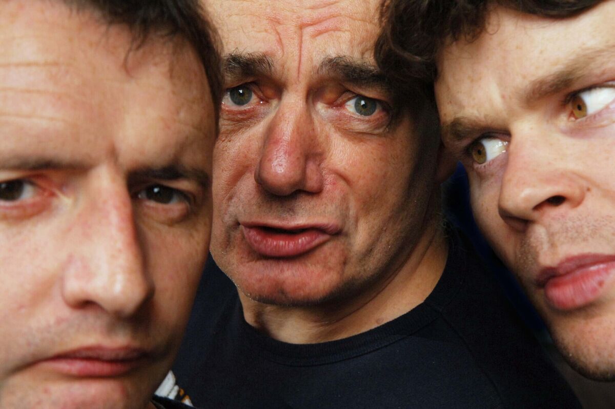 Frankie McCafferty, Donncha Crowley and Michael Patric in the production of Second City Trilogy in  2005. 