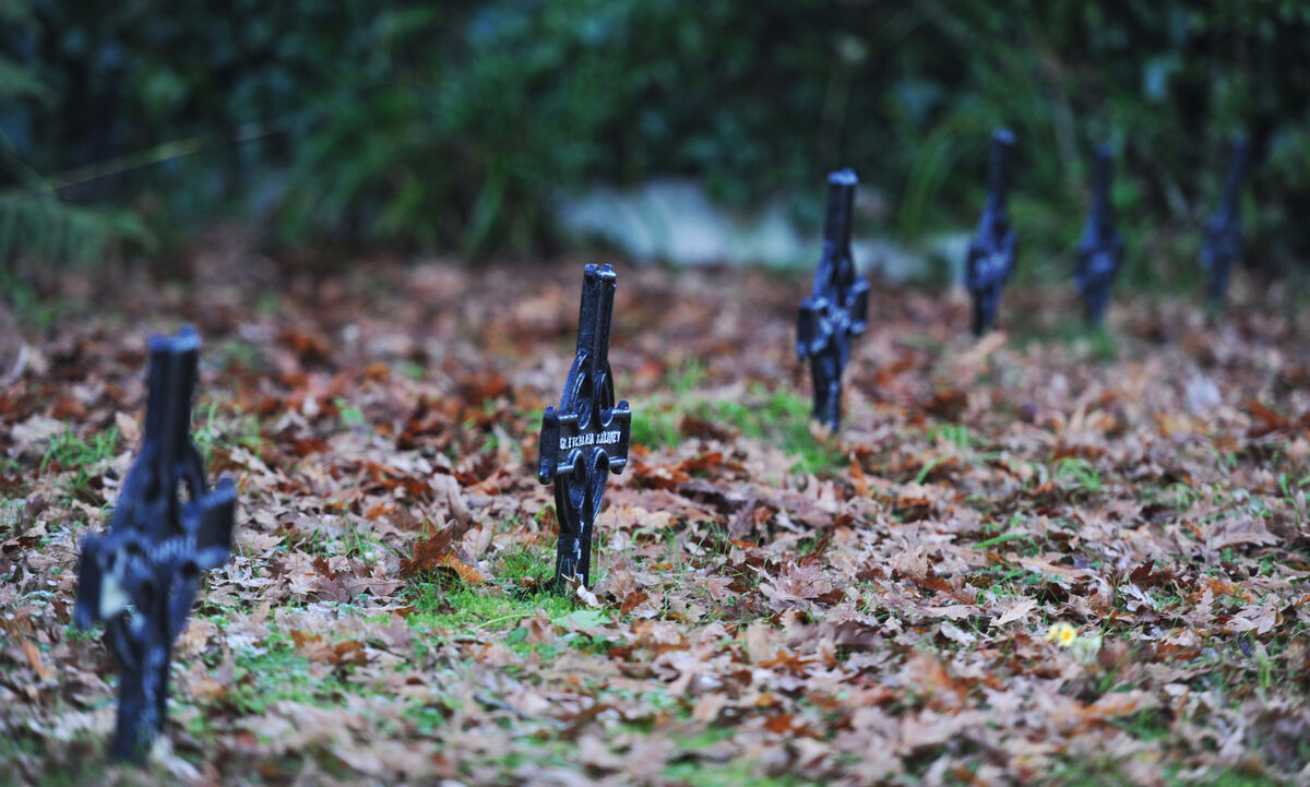 Markers for the graves of deceased nuns in the burial grounds for deceased nuns, beside the folly at Bessborough. The religious order which ran Bessborough told the Commission that they do not know where the children were buried. Photo: Larry Cummins Markers for the graves of deceased nuns in the burial grounds for deceased nuns, beside the folly at Bessborough. The religious order which ran Bessborough told the Commission that they do not know where the children were buried. Photo: Larry Cummins
