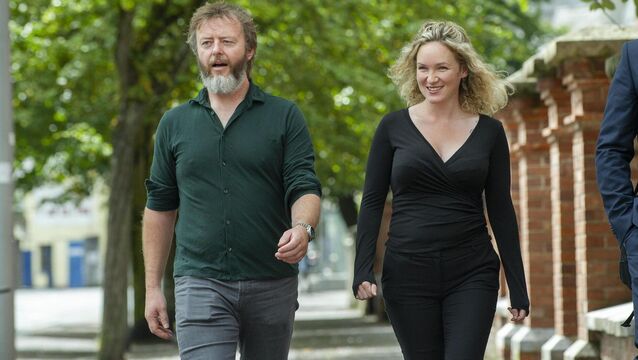 <p>Former solicitors Keith Flynn and Lyndsey Clarke at Cork District Court. Picture: Cork Courts Limited</p>