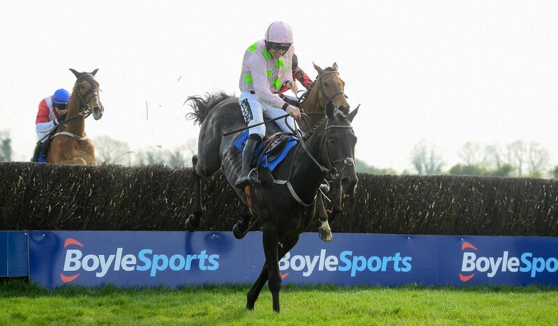 Burrows Saint, with Ruby Walsh up, jumps the last on their way to winning the 2019 Boylesports Irish Grand National Steeplechase at Fairyhouse. Picture: David Fitzgerald/Sportsfile Burrows Saint, with Ruby Walsh up, jumps the last on their way to winning the 2019 Boylesports Irish Grand National Steeplechase at Fairyhouse. Picture: David Fitzgerald/Sportsfile