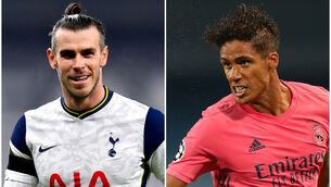 <p>Gareth Bale (left) and Raphael Varane figure in Wednesday’s football rumour mill ( Dylan Martinez/Nick Potts/PA)</p>