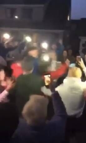 A screengrab from one of the videos of the street party. A screengrab from one of the videos of the street party.