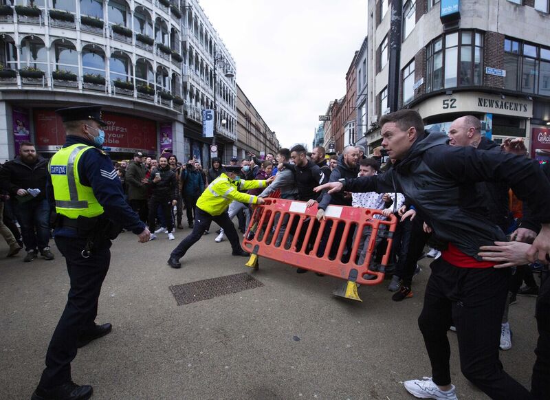 Last Saturday’s lockdown protest in Dublin could be a harbinger of the alienation being felt by various sections of society, particularly amid the pandemic. Photo: Sam Boal/Rollingnews.ie