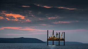 <p>An exploratory drilling Rig carrying out a feasibility study of the seabed to assess its suitability for the proposed Celtic Interconnector between Ireland and France at Claycastle, Youghal, Co  Cork- Picture: David Creedon / Anzenberger</p>