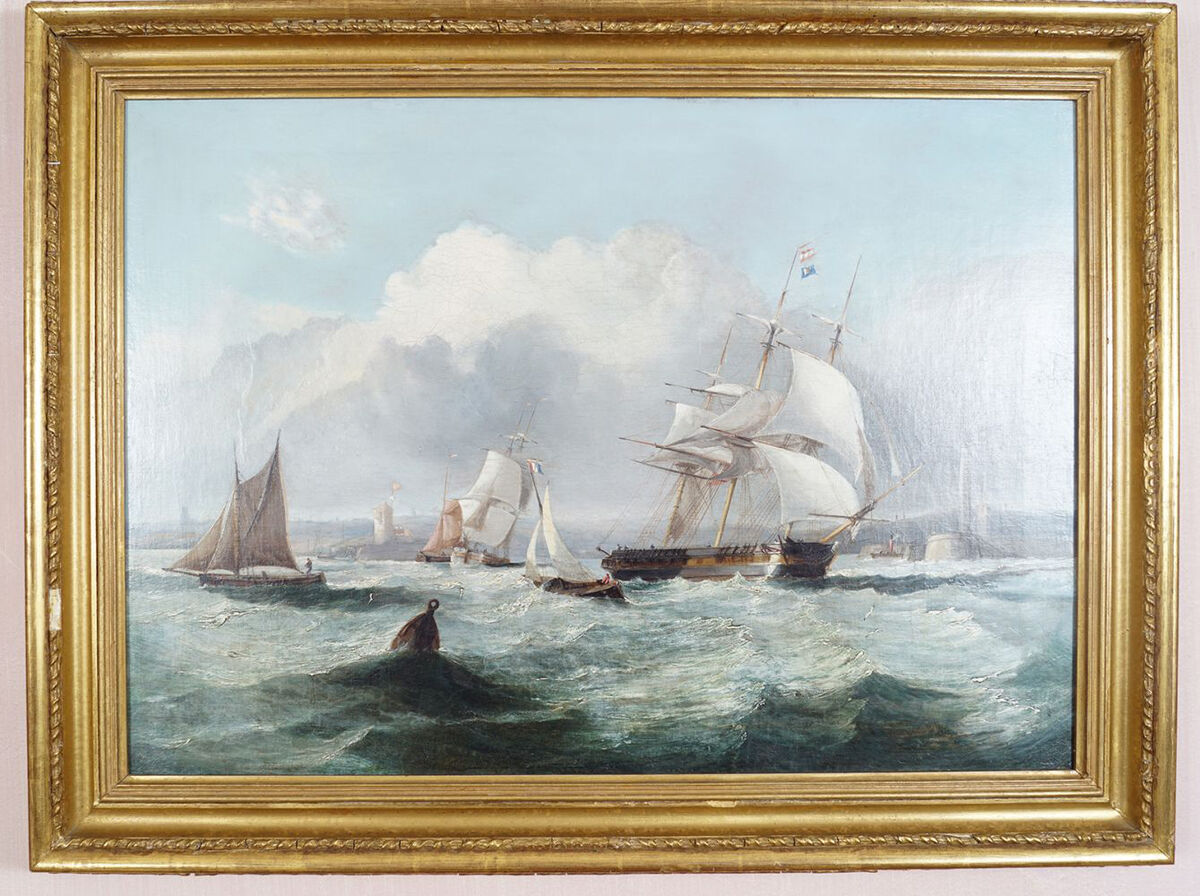 William Garthwaite's painting of The East Indiaman Hotspur leaving the Tyne on her maiden voyage 1851.
