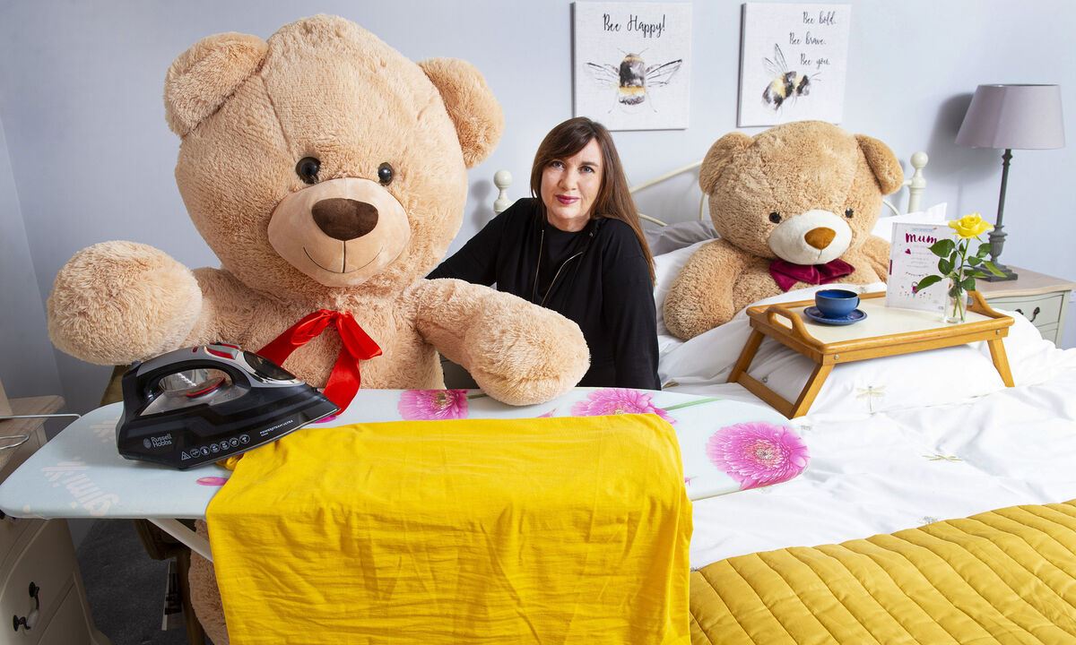 Maria Desmond, Enable Ireland, with two 'mama bears' in the Janeville house.