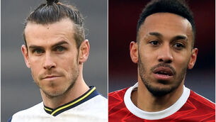 <p>Gareth Bale and Pierre-Emerick Aubameyang. Picture: Daniel Leal Olivas/Adam Davy/PA</p>