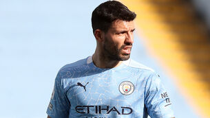 <p>Sergio Aguero is out of contract at the end of the season (Martin Rickett/PA)</p>