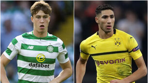 <p>Could Celtic’s Jack Hendry (left) and Inter Milan’s Achraf Hakim be on the move? Pictures: Jeff Holmes/Adam Davy/PA</p>