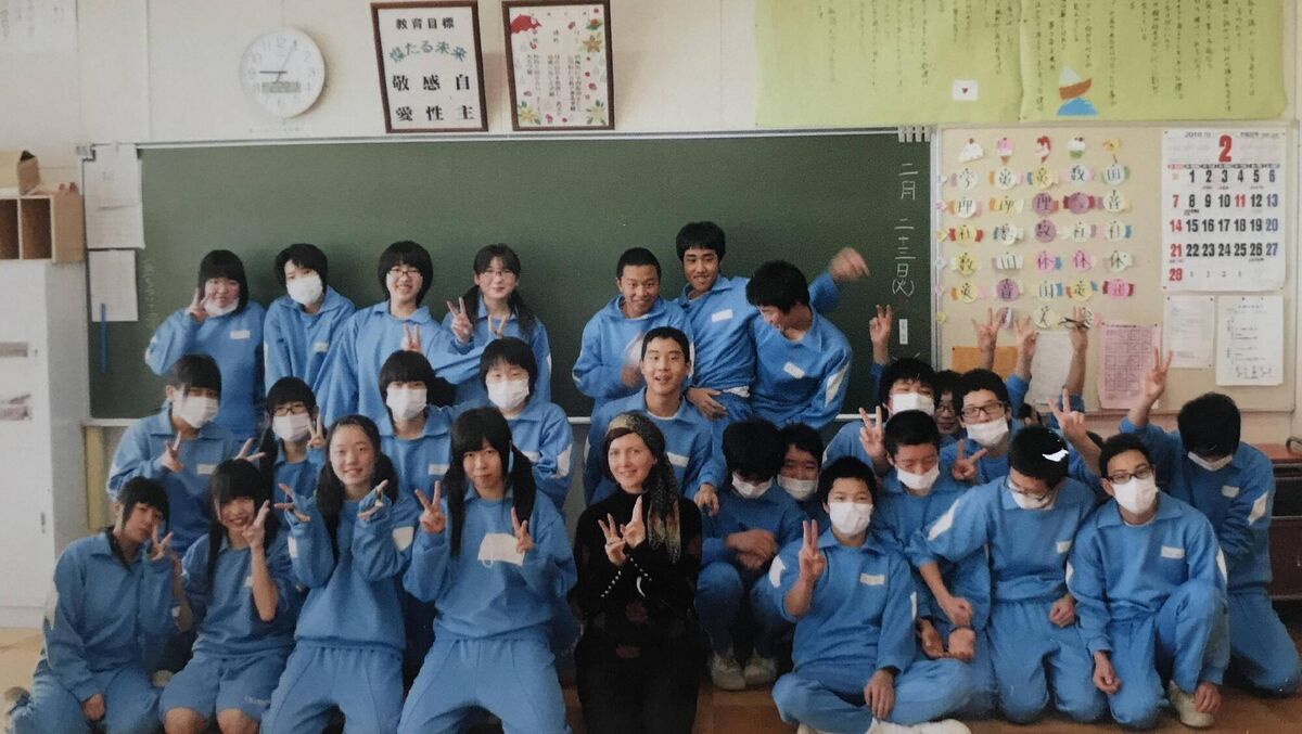 Sarah Hickey at the school in 2011 just 40km away from the nuclear meltdown at Fukushima Daichi power plant. Sarah Hickey at the school in 2011 just 40km away from the nuclear meltdown at Fukushima Daichi power plant.