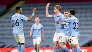 <p>Manchester City eased to victory (Martin Rickett/PA)</p>