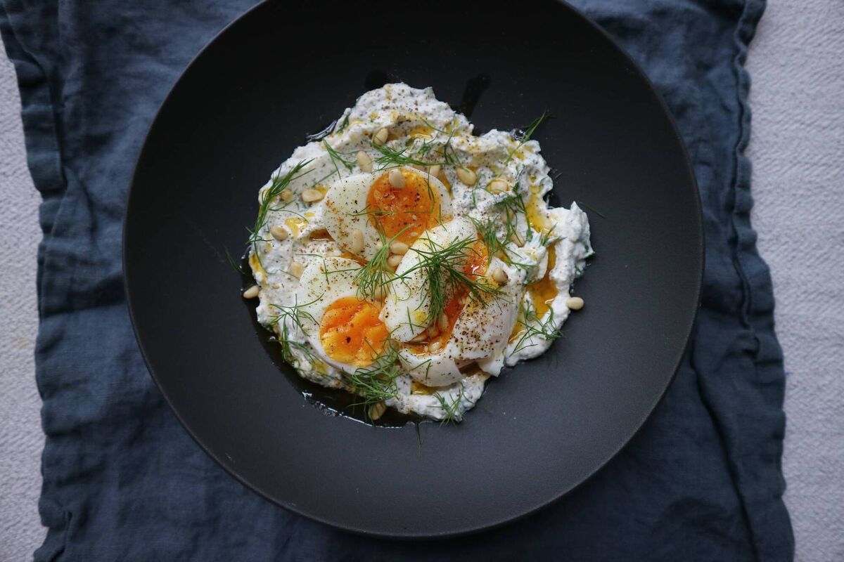 Soft Boiled Eggs, Wild Garlic Ricotta & Yoghurt with Wild Garlic Brown Butter Soft Boiled Eggs, Wild Garlic Ricotta & Yoghurt with Wild Garlic Brown Butter