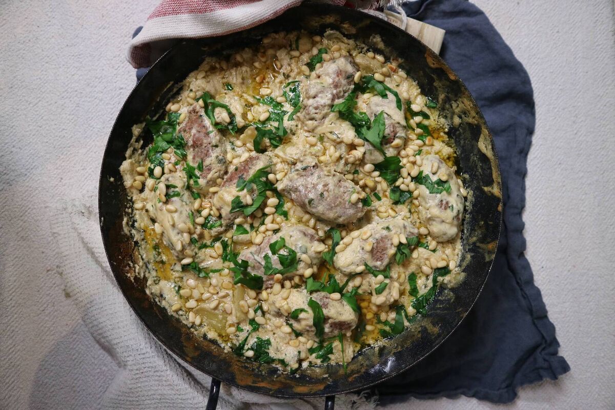 Wild Garlic Koftas with Tahini sauce and Potatoes Wild Garlic Koftas with Tahini sauce and Potatoes