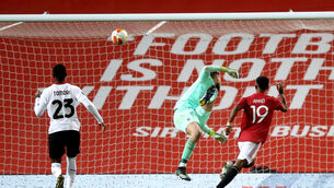 <p>Substitute Amad Diallo (right) had given Manchester United the lead at the start of the second half  </p>