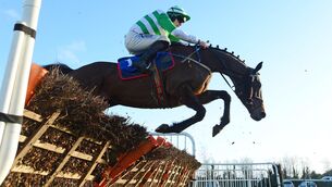 <p>Whirling Dervish and Ricky Doyle win the Thurles Handicap Hurdle.</p>