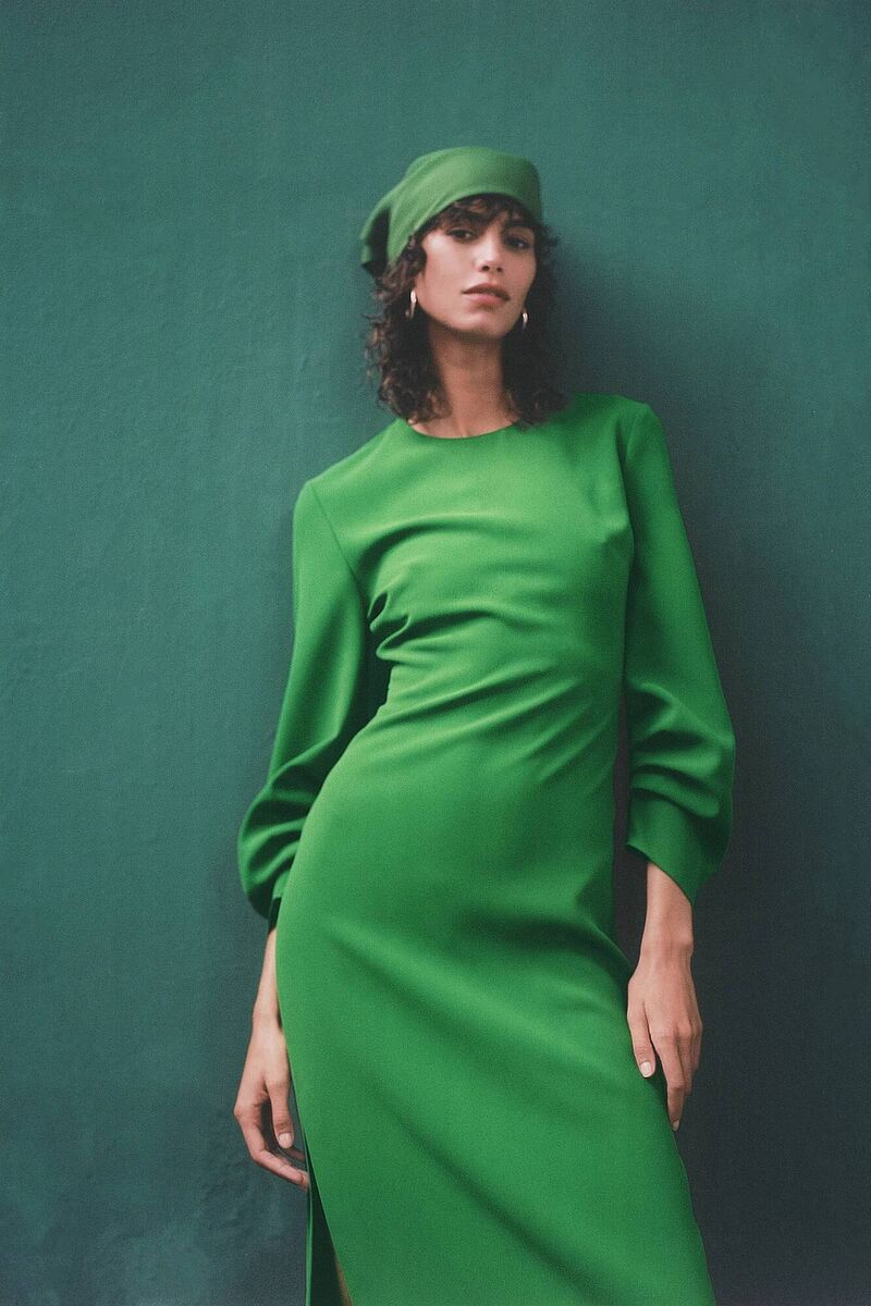 Midi dress with gathered detail, Zara, €49.95