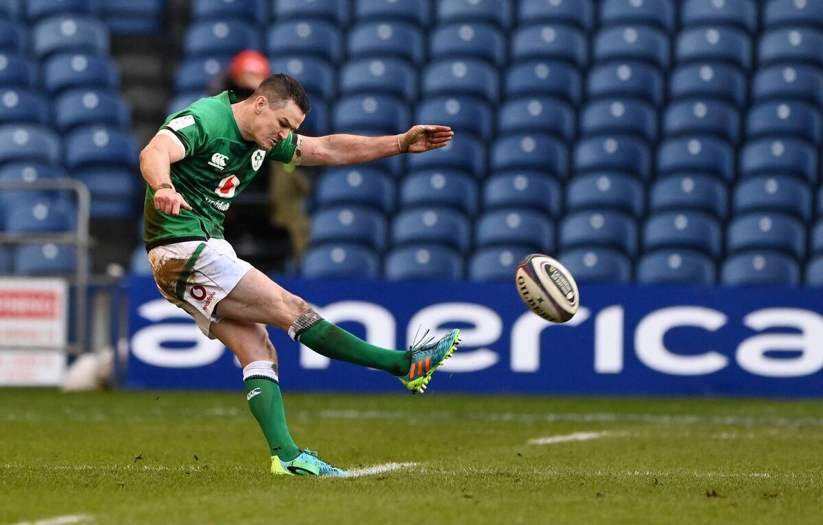 Johnny Sexton of Ireland kicks the winning penalty Johnny Sexton of Ireland kicks the winning penalty