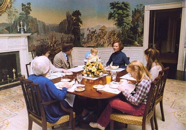 The Carter family often made use of the residence's informal dining room. Picture: White House Museum