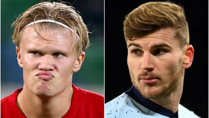 <p>Chelsea could use Timo Werner (right) in their bid for Erling Braut Haaland (left) (Liam McBurney/Clive Mason/PA)</p>