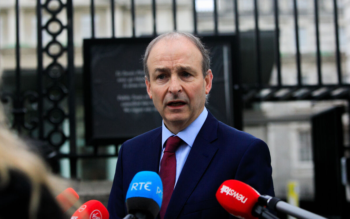 Taoiseach Micheál Martin TD speaking to media before a cabinet meeting at Government Buildings, Dublin. Taoiseach Micheál Martin TD speaking to media before a cabinet meeting at Government Buildings, Dublin.