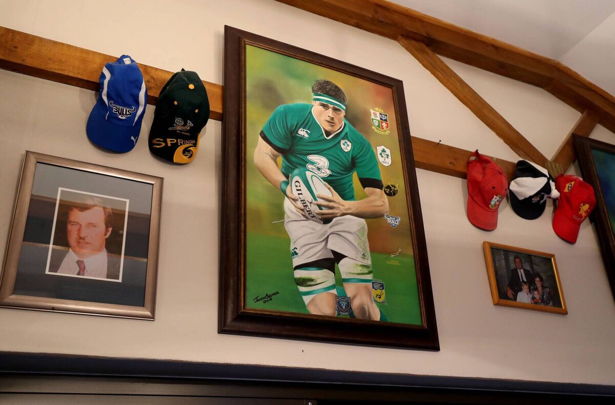 A view of CJ Stander memorabilia in his parent's home.