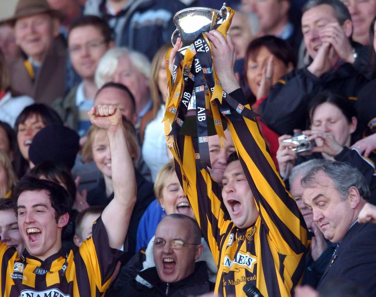 Oisin McConville raises the cup after the 2007 All-Ireland Senior Club Football Championship final