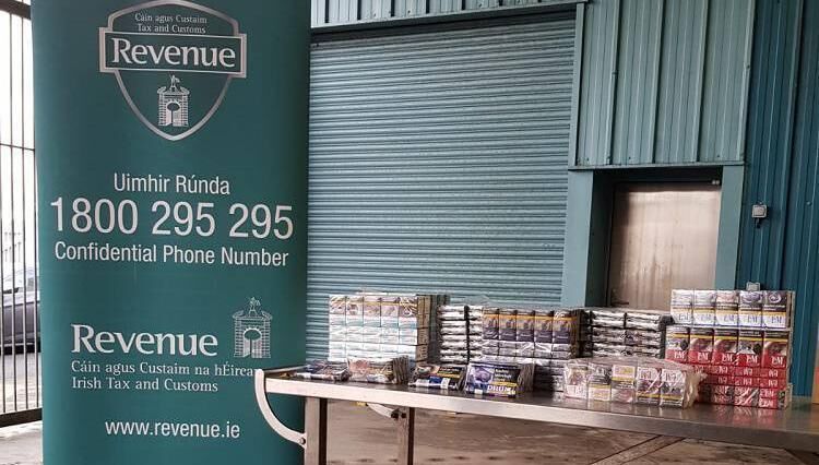 The cigarettes and tobacco seized at Rosslare Europort. Picture: Revenue