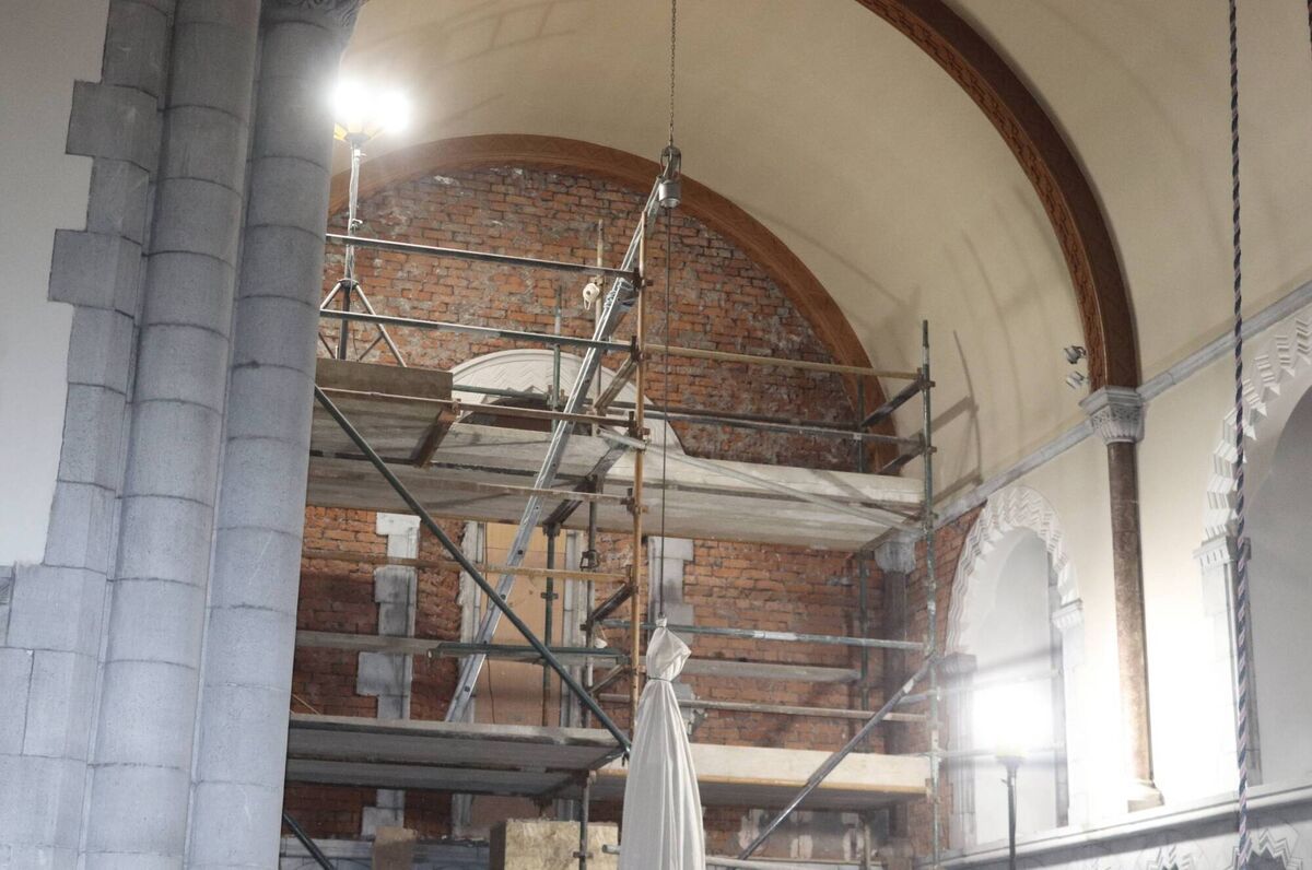 Repair work being undertaken in the Honan Chapel.