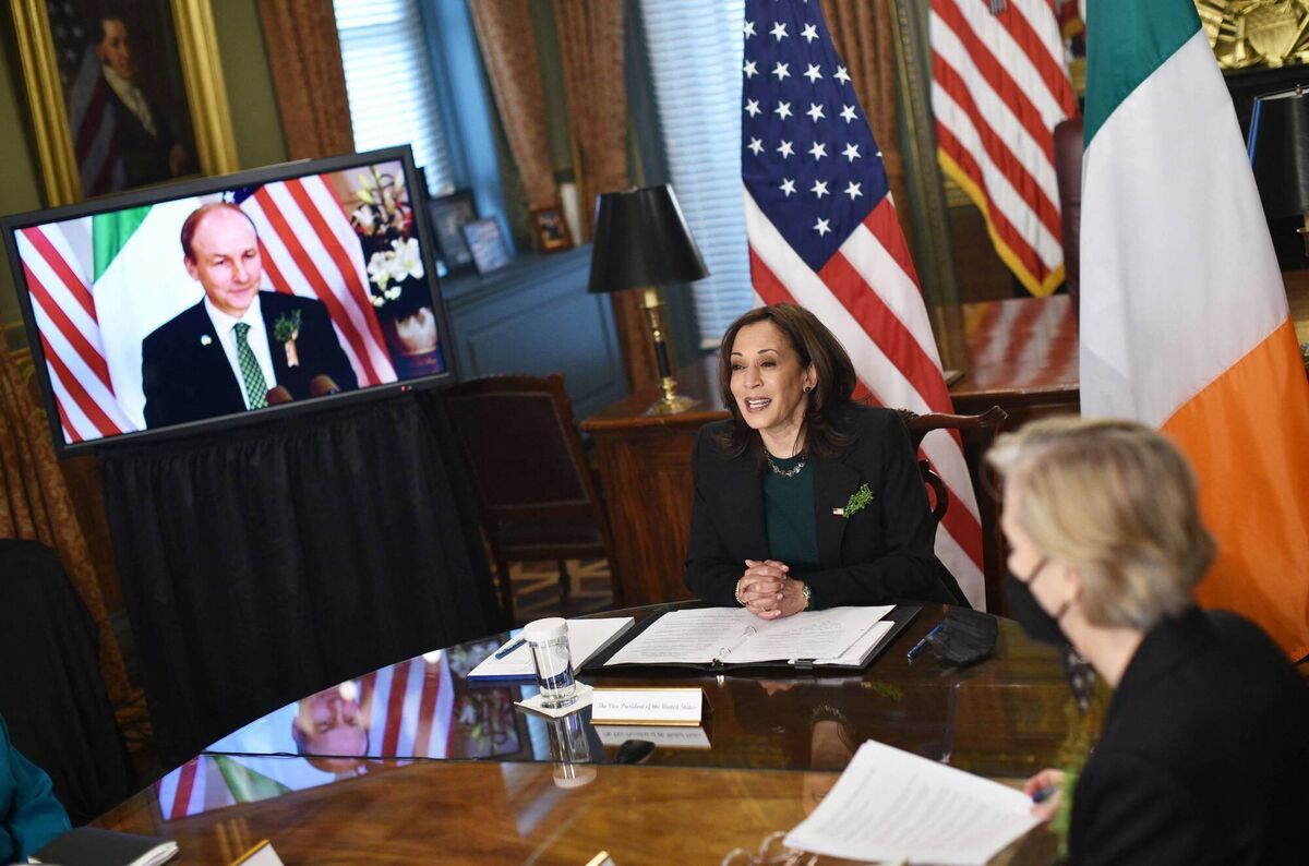 US Vice-President Kamala Harris  and Taoiseach Micheál Martin have a virtual bilateral meeting  on St Patrick's Day. Picture: Mandel Ngan/AFP via Getty Images