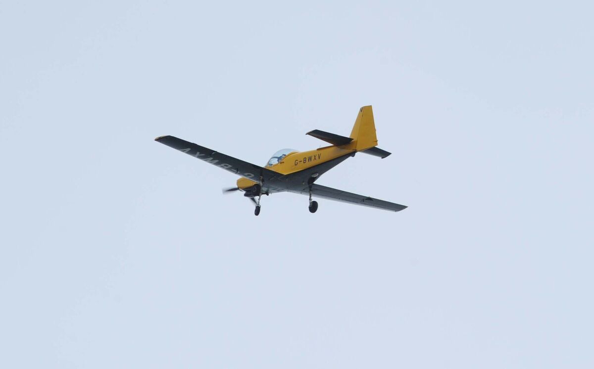 The Slingsby T67 Firefly, a two-seater aerobatic aircraft, flies over Cobh. Picture: Denis Minihane