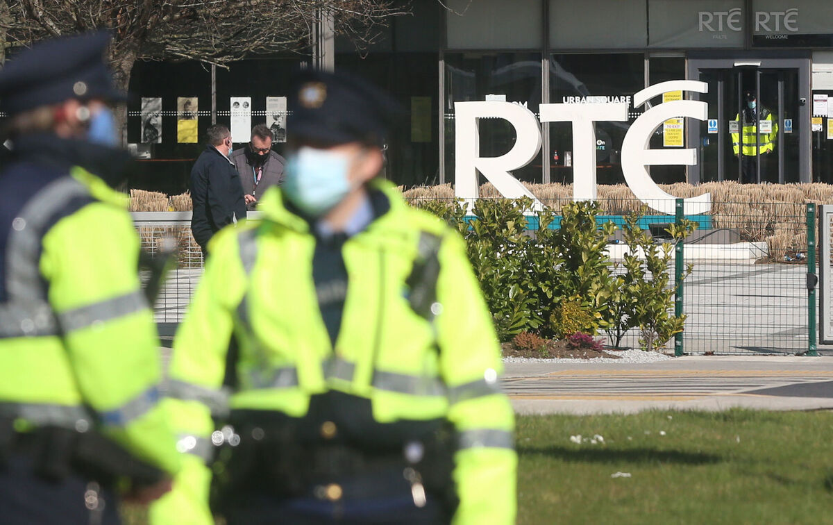 Gardaí at the RTÉ campus in Donnybrook. Picture: Damien Storan/PA Wire