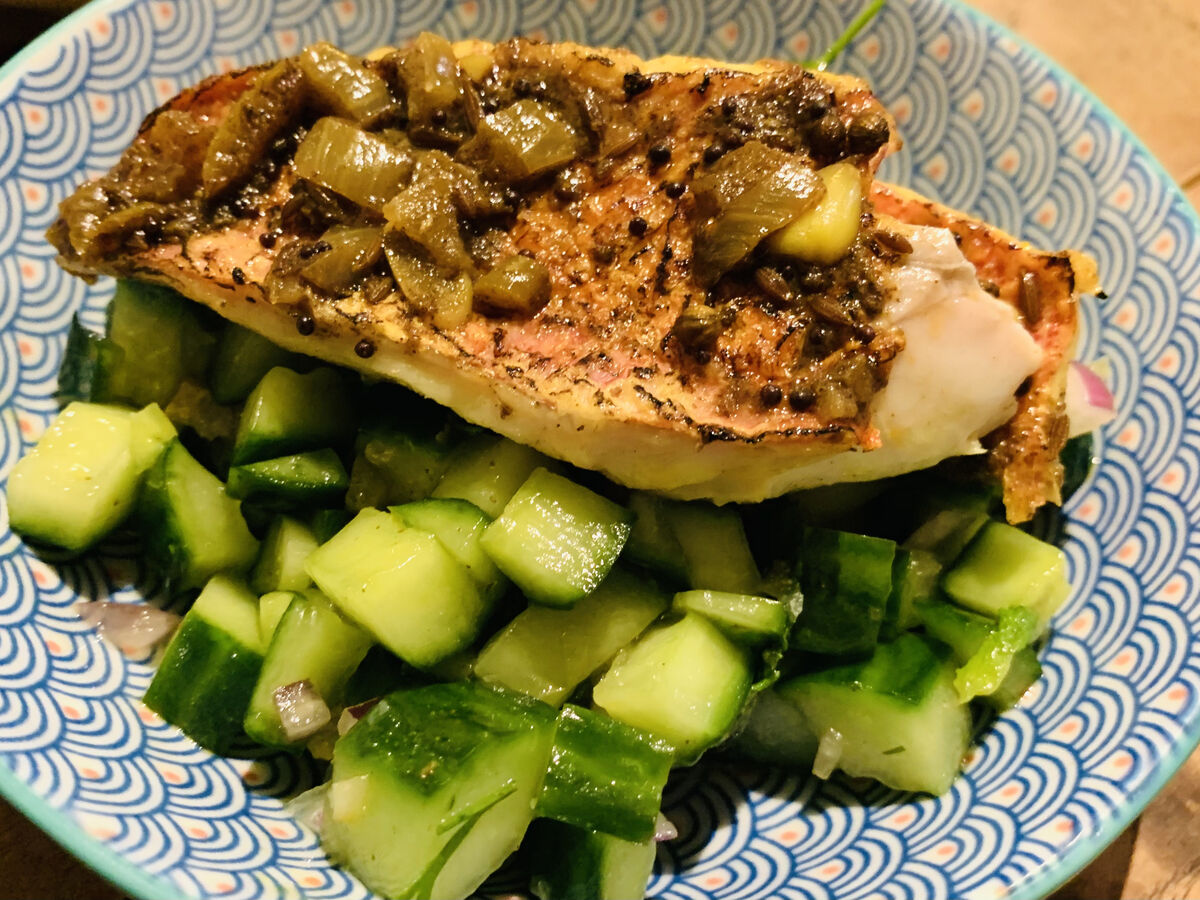 Red Mullet and Kachumber, a dish from the wonderful Goldie restaurant’s Bosca na Farraige home meal kits