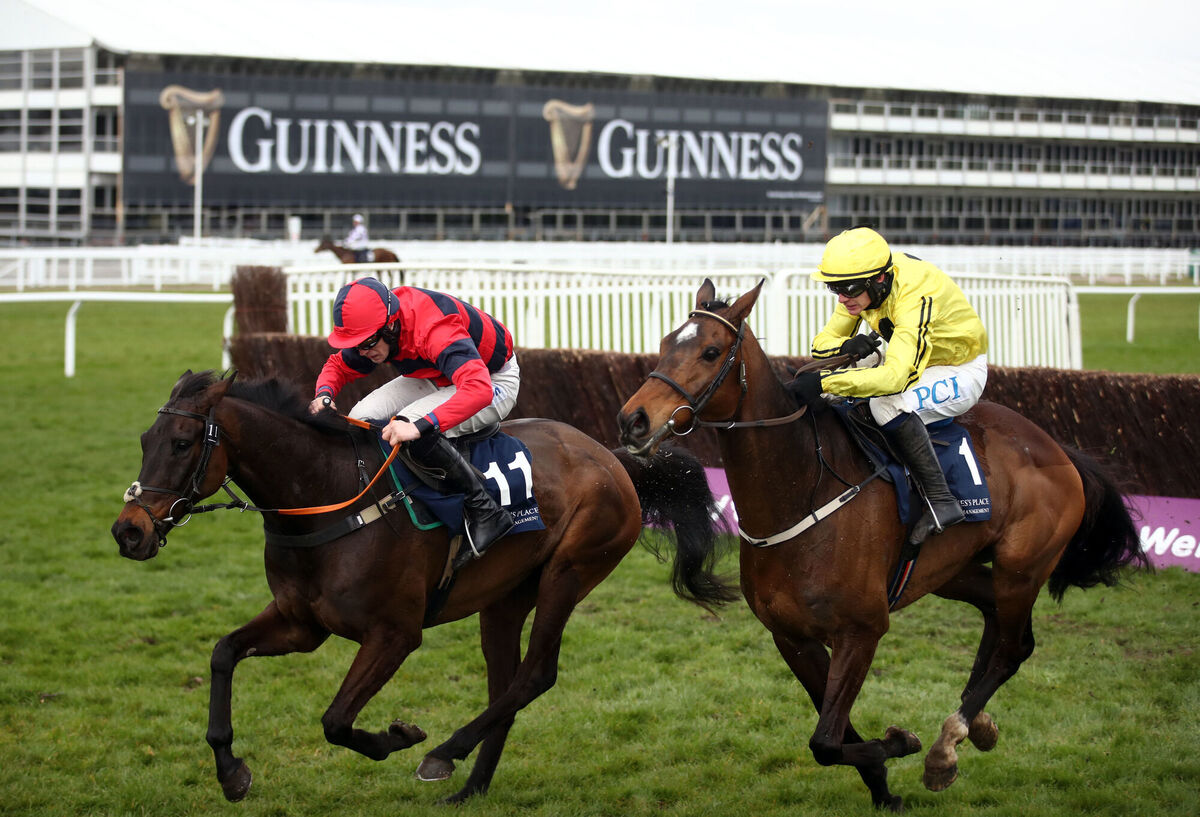 Porlock Bay (left) ridden by Lorcan Williams on their way to winning the St. James's Place Festival Challenge Cup Open Hunters' Chase on day four of the Cheltenham Festival at Cheltenham Racecourse. Picture: Tim Goode/PA Porlock Bay (left) ridden by Lorcan Williams on their way to winning the St. James's Place Festival Challenge Cup Open Hunters' Chase on day four of the Cheltenham Festival at Cheltenham Racecourse. Picture: Tim Goode/PA